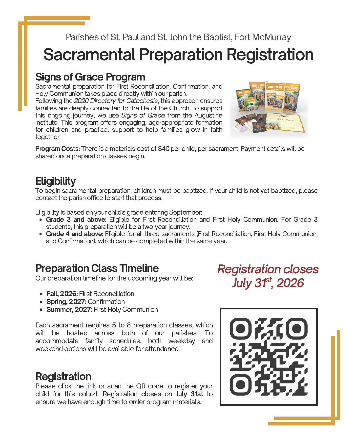 Sacramental Preparation Registration 2026